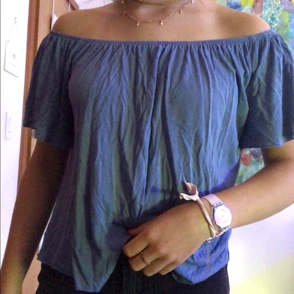 BP Blue Off The Shoulder Top - Picture 3 of 3
